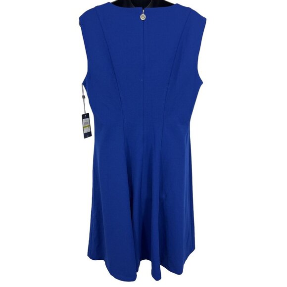 Tommy Hilfiger Women Dress Size 14 Blue Sheath Sleeveless Work Scoop  Women New - Picture 4 of 8